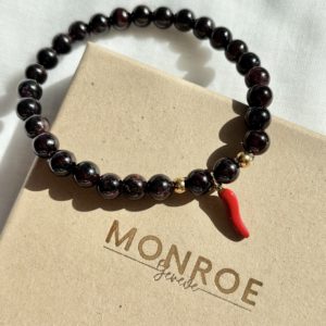 Bracelet GRENAT avec charm à choix