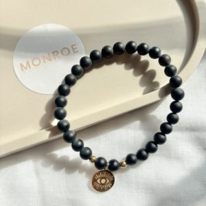 Bracelet ONYX MAT avec charm à choix