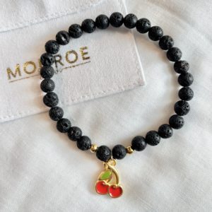 Bracelet PIERRE DE LAVE avec charm à choix