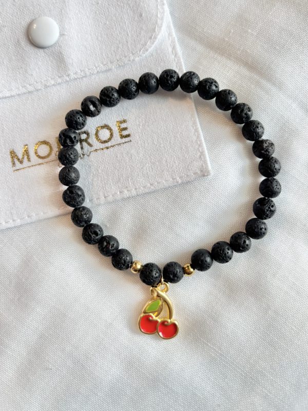 Bracelet PIERRE DE LAVE avec charm à choix