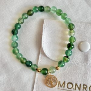 Bracelet AGATE VERTE avec charm à choix