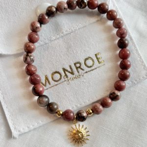 Bracelet RHODONITE avec charm à choix