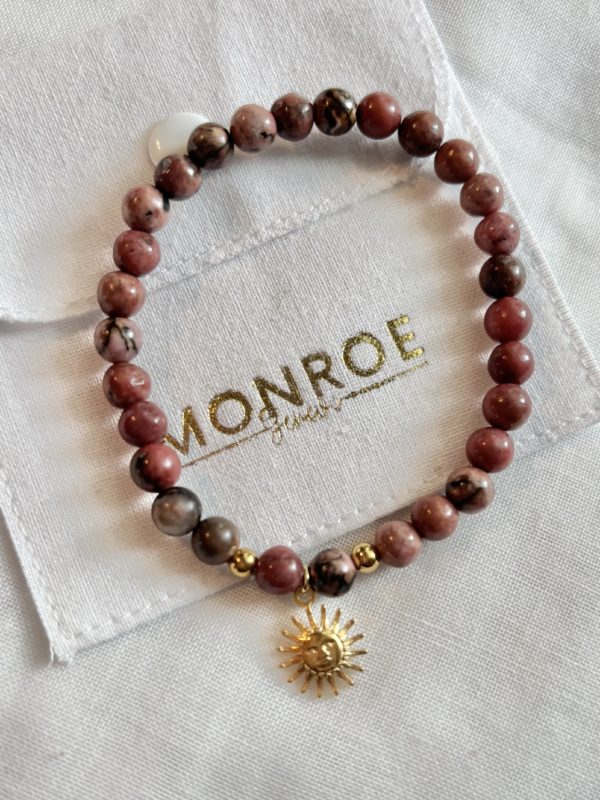 Bracelet RHODONITE avec charm à choix