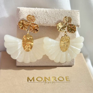 *** RUPTURE DE STOCK*** Boucles d'oreilles MANAYA écrues