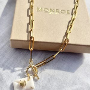 Collier GOLD LETTER chaîne jaseron